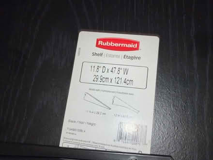 Photo of free Rubbermaid Black Shelf With Bracket (Takoma, DC) #2