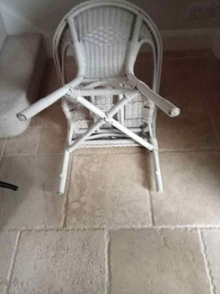 Photo of free White wicker chair (Saffron Walden CB11) #2