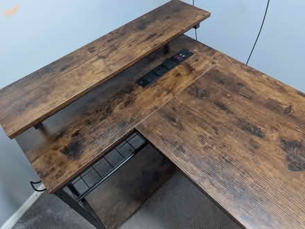 Photo of free L-shaped computer desk with shelves (Colchester CO1) #1
