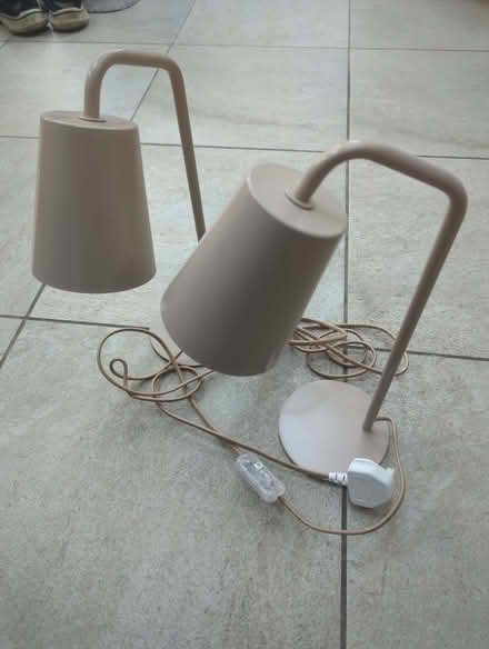 Photo of free Pair of Bedside lamps, natural colour (Egham TW20) #1