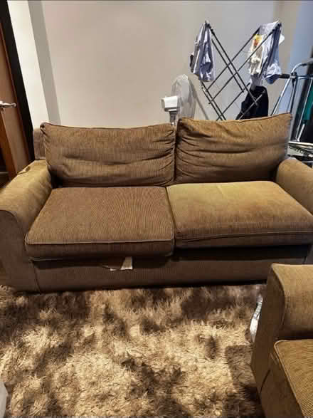 Photo of free 3 seater brown sofa (Luton) #3