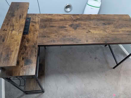 Photo of free L-shaped computer desk with shelves (Colchester CO1) #2