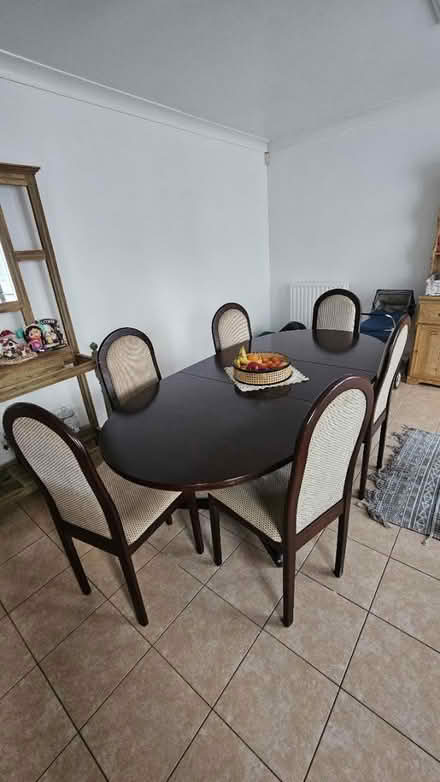 Photo of free Large wooden table with 6 chairs (Hoddesdon EN11) #1