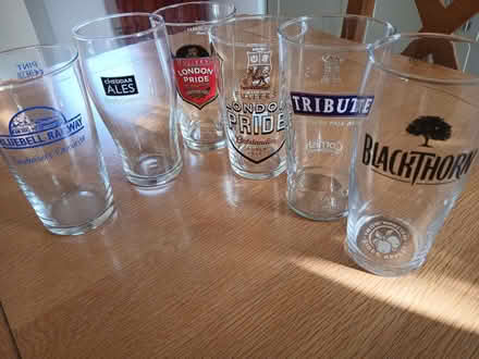 Photo of free Beer & cider pint glasses x 6 (Hilperton BA14) #1
