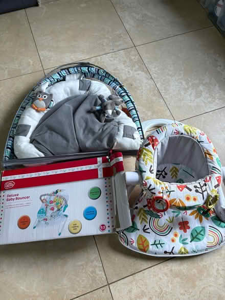 Photo of free Baby bouncer chair, mat and sit up chair (Cove West Heath GU14) #1