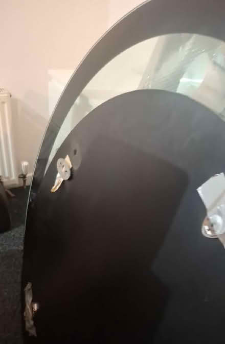 Photo of free Glass dinning with four black chairs and a sofa as seen in pics (Newfield Green S14) #1