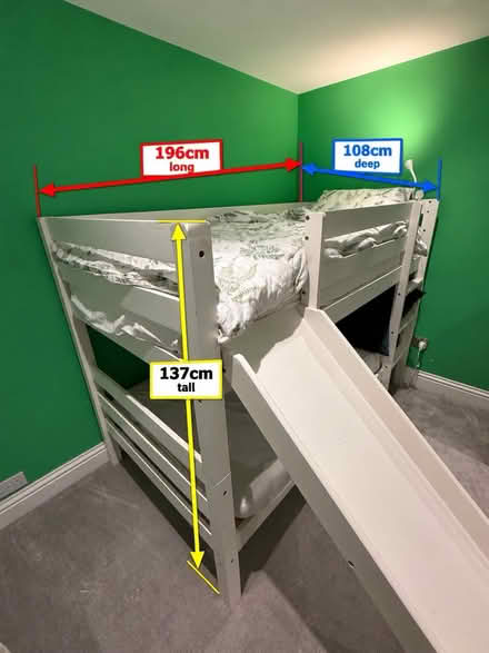 Photo of free White bed bed solid wood with slide (Richmond TW10) #1