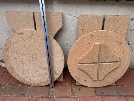 Photo of free 2 chipboard side tables (Baden Hill GL12) #1