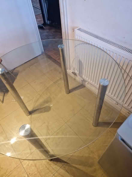 Photo of free Glass table with broken leg (Barnet, Stirling Corner WD6) #1