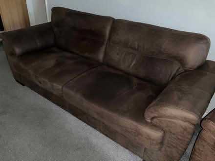 Photo of free Brown Suede/Leather Sofa (Streethay WS13) #1