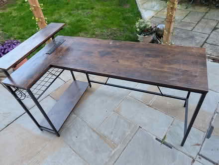 Photo of free L-shaped computer desk with shelves (Colchester CO1) #4