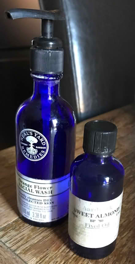 Photo of free 2 Blue glass bottles (Stoke Gifford BS34) #1