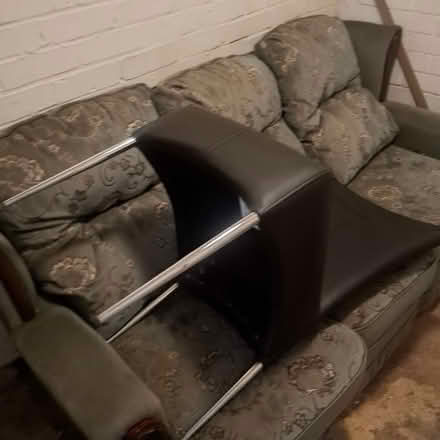 Photo of free Glass dinning with four black chairs and a sofa as seen in pics (Newfield Green S14) #2