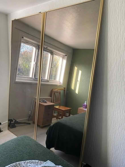 Photo of free 2x mirror sliding wardrobe doors (old harlow CM17) #1