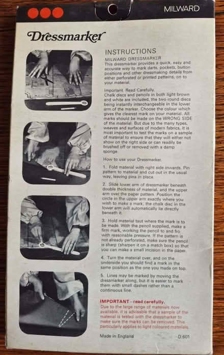 Photo of free Dress marker kit (Dyce AB21) #1