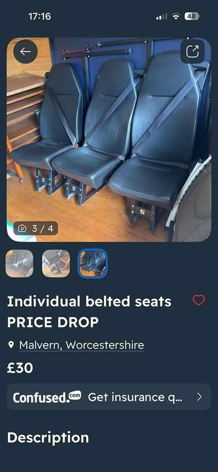 Photo of free Van seats with seat belts (Malvern WR14) #3