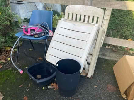Photo of free Sun lounger, chair, hose, bowl, ashtray and bin (Kennington OX1) #1