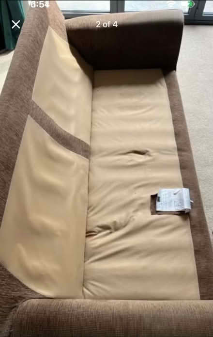 Photo of free 3 seater brown sofa (Luton) #2