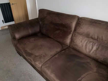 Photo of free Brown Suede/Leather Sofa (Streethay WS13) #3
