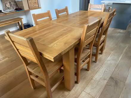 Photo of free Oak dining table with 6 chairs (St Margarets TW1) #1