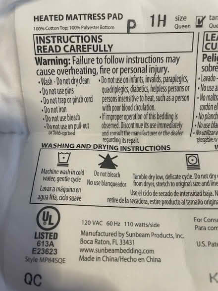 Photo of free Heated mattress pad (Hell's Kitchen) #1