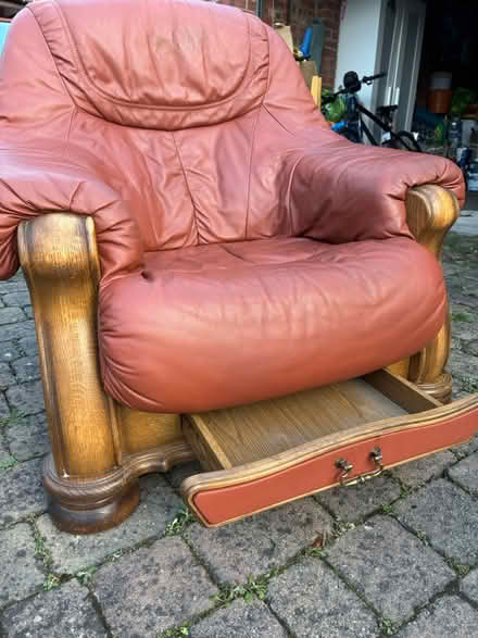 Photo of free Leather arm chair with storage (Park Gate SO31) #1
