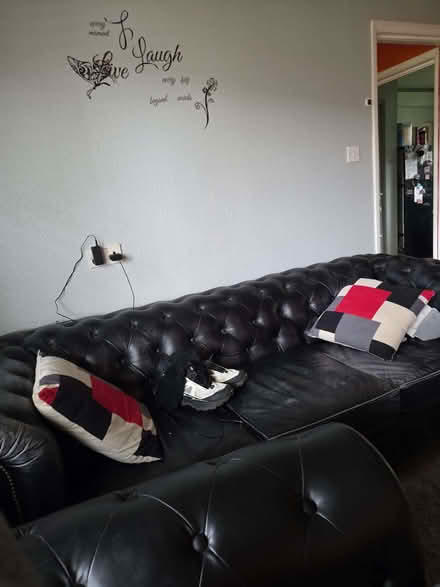 Photo of free 3 piece chester field black not leather (Vale LA1) #1