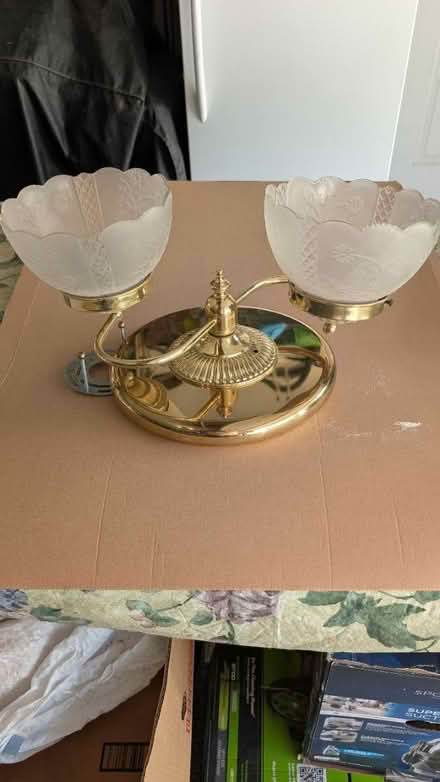 Photo of free Victorian Glass Ceiling Light Fixtu (Near Downtown Downers Grove) #2