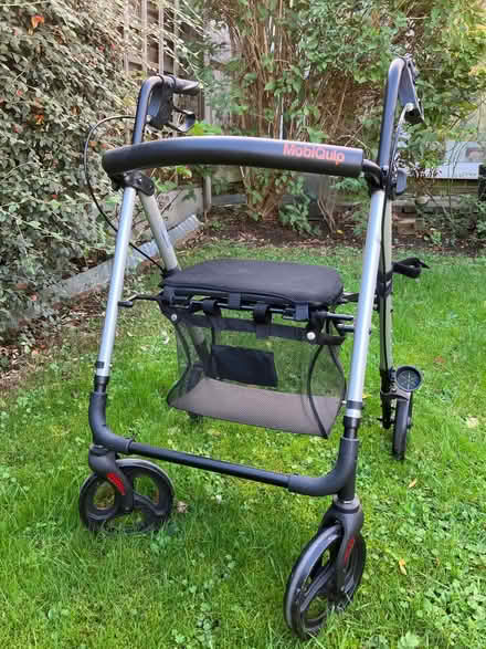 Photo of free 4 Wheeled Walker with Seat and Storage Basket (Welling DA16) #3