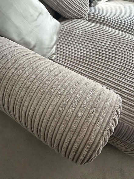Photo of free Small DFS Honey mink grey two seater chaise sofa lounger (Little Parndon CM20) #2