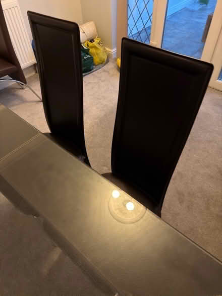 Photo of free Dining table plus 2 chairs only (Holme Slack PR1) #3