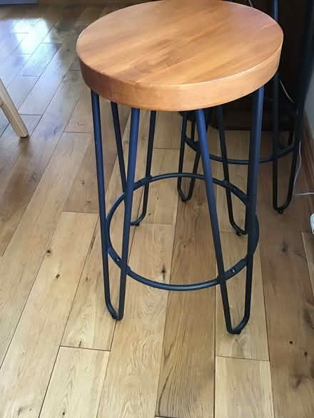 Photo of free Breakfast bar wood and metal stools (Leyburn DL8) #1