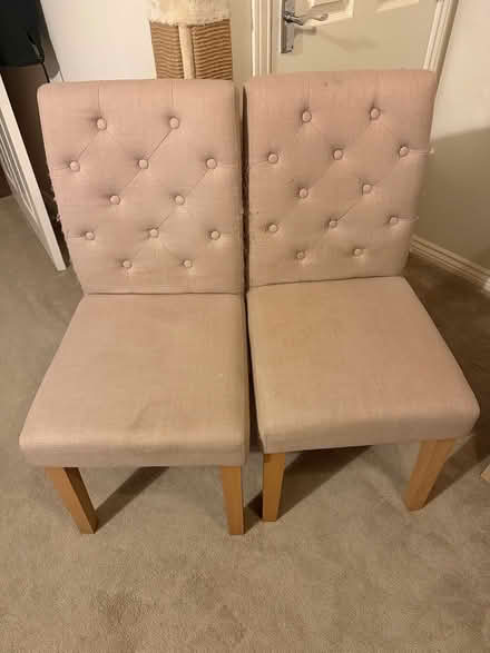 Photo of free 2x Beige Dining Table Chairs (BL1 8GE) #1