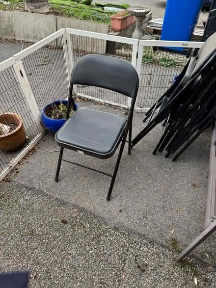 Photo of free 6 x black fold-up chairs (Bray SL6) #2