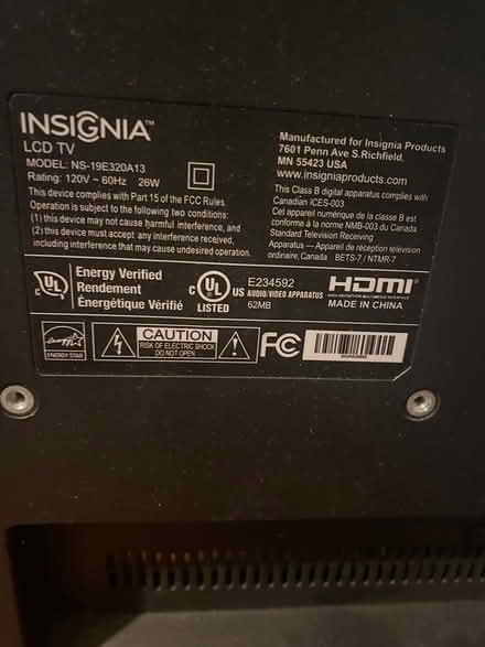 Photo of free Insignia LCD TV (Northeast St. Charles) #1