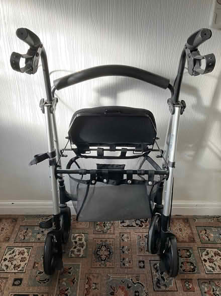 Photo of free 4 Wheeled Walker with Seat and Storage Basket (Welling DA16) #2