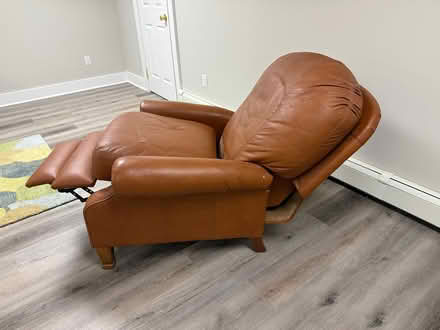 Photo of free Brown leather recliner (Fardale section, Mahwah) #1