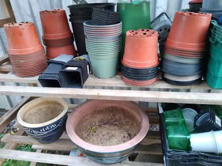 Photo of free Ceramic and plastic garden pots, used, small to large (St. Margarets Farm HP1) #2