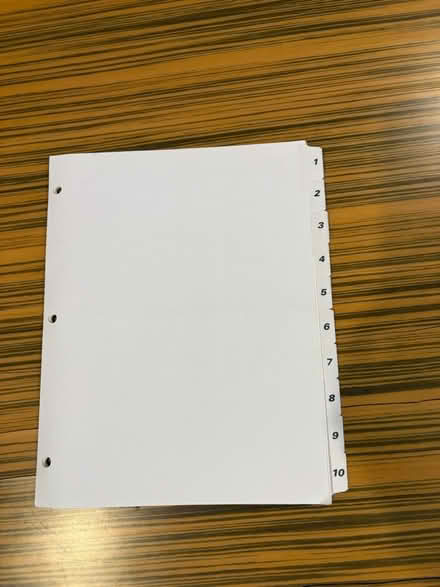 Photo of free Binder dividers (putnam valley) #1