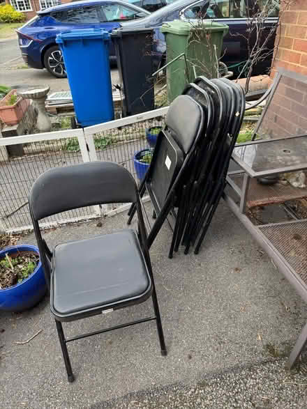 Photo of free 6 x black fold-up chairs (Bray SL6) #1