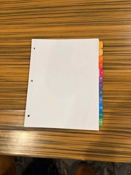 Photo of free Binder dividers (putnam valley) #3