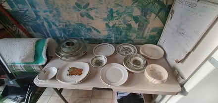 Photo of free A wooden display cabinet, Chins & microwave glass plate etc. (Fishermead MK6) #1