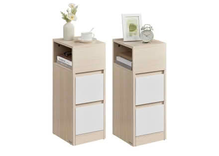 Photo of free 2x Light Wood & White Bedside Tables (Charlton SE7) #3