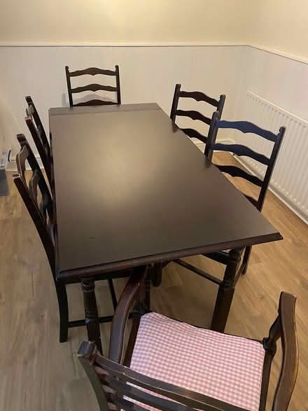 Photo of free Solid wood dining table & 6 chairs (Wibsey, Bradford) #1