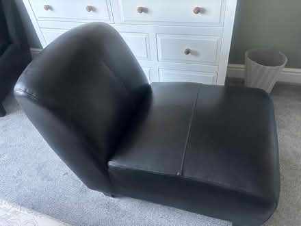 Photo of free black leather armless chairs (Filby NR29) #2