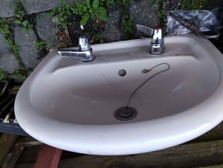 Photo of free White Bathroom Basin & Pedestal (Dresden ST3) #1
