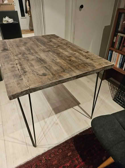 Photo of free Solid Wood table with hairpin legs (London SE17) #3