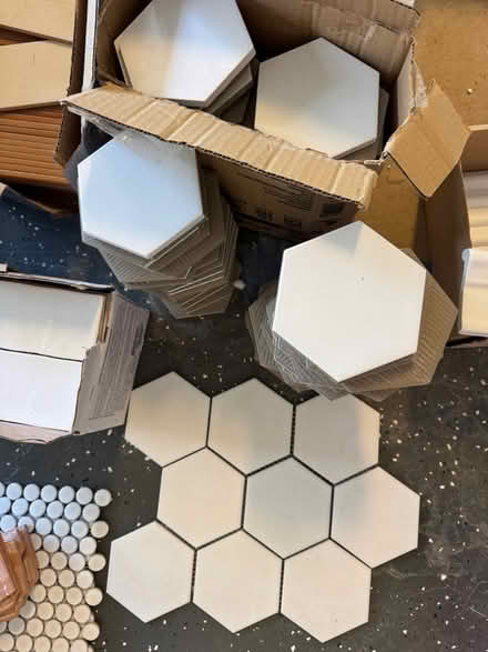 Photo of free Tile, white & blue (Myakka City) #4