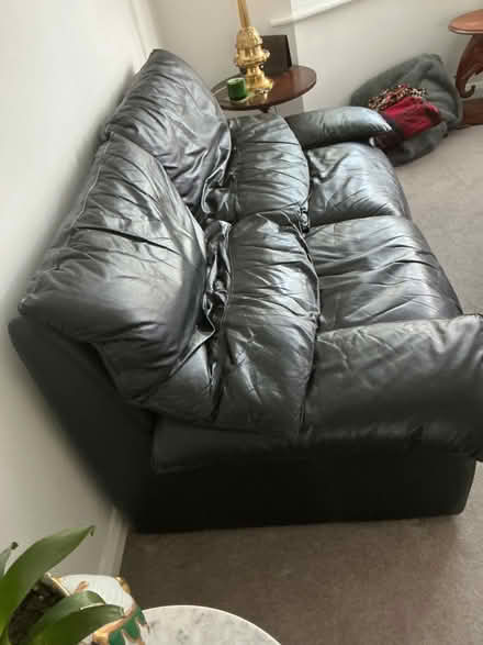 Photo of free Black leather 2-seater sofa (Christchurch BH23) #3
