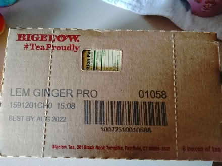 Photo of free BIGELOW Lemon ginger tea expired (Warren) #1